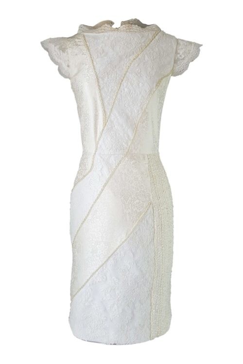 tube dress with lace, silk jacquard and bouclé NOELLE | ASITA SAHABI