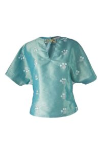 green taffeta blouse with embroideries | ASITA SAHABI