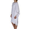 dress with embroidered lace trim in white viscose crepe