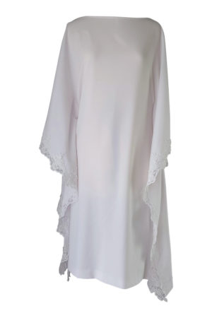 white kaftan dress with lace | ASITA SAHABI