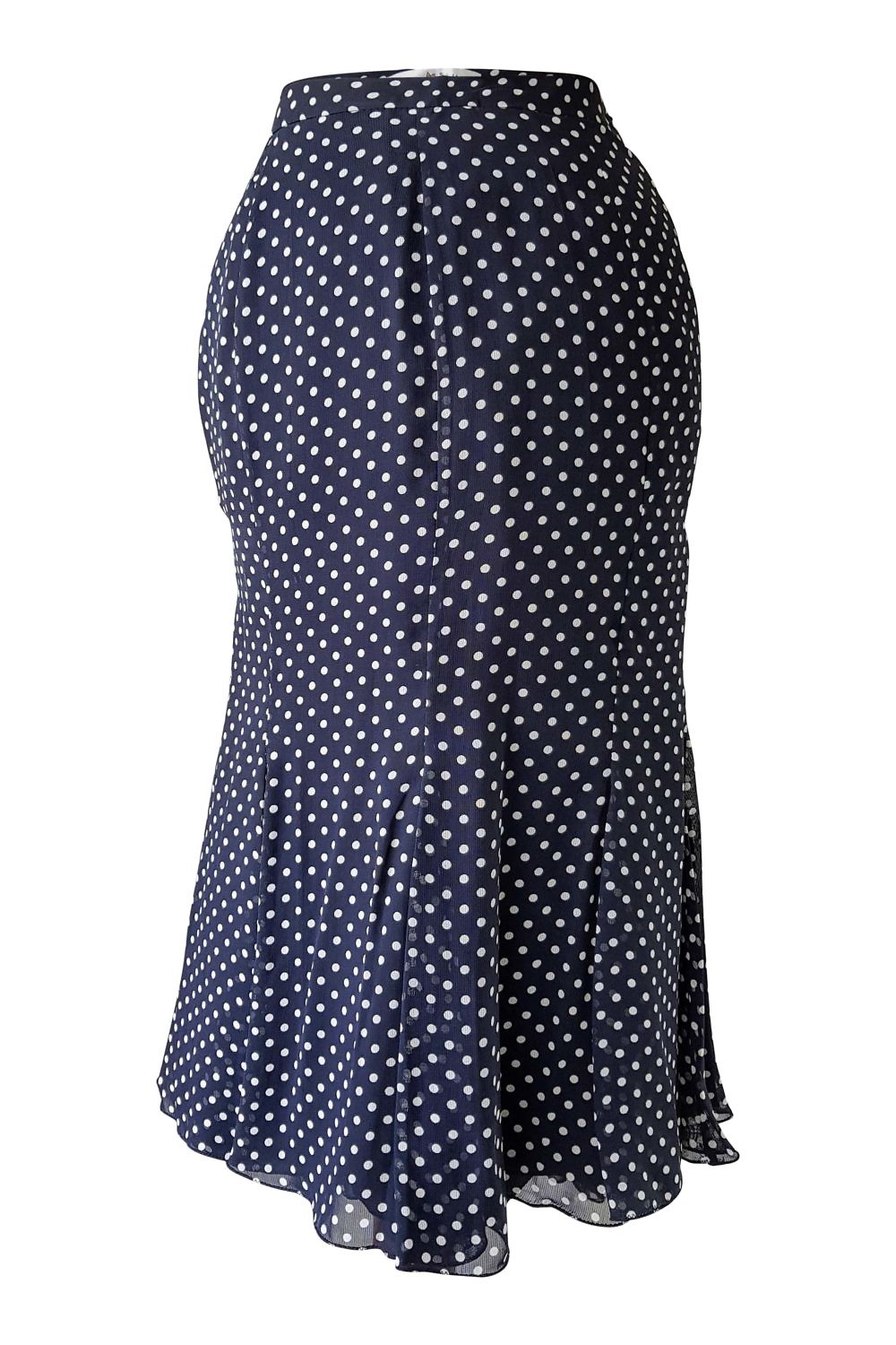 marine blue silk chiffon skirt with polka dots | ASITA SAHABI | ASITA ...