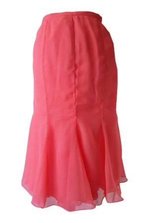 coral silk chiffon skirt | pink midi skirt | ASITA SAHABI