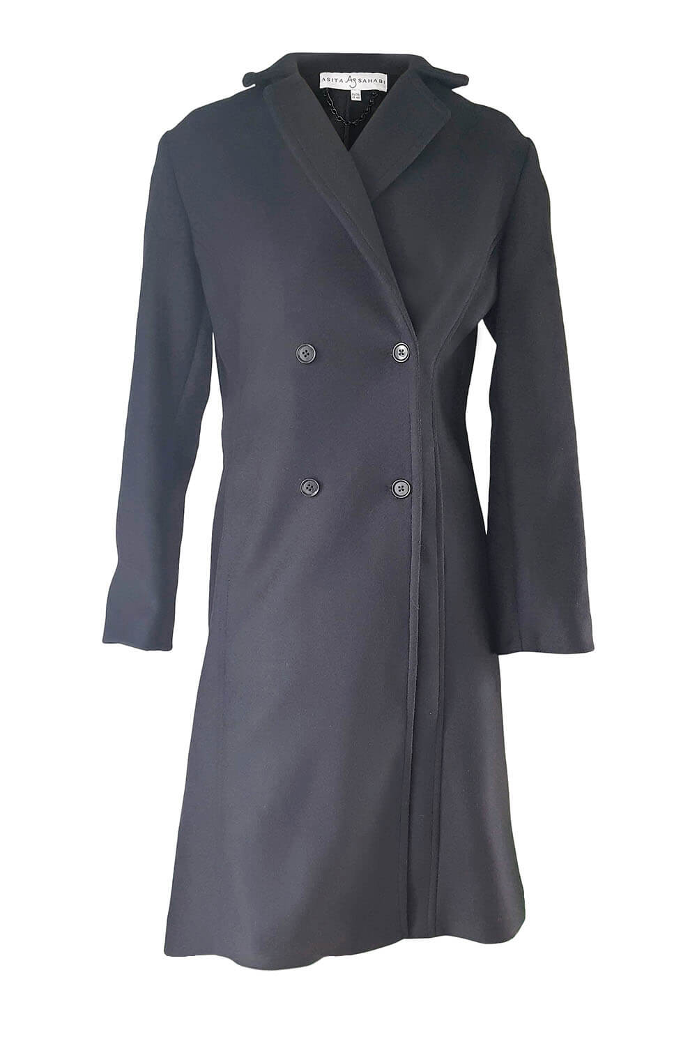 double breasted coat in a khaki wool blend and A-Line ALESSIA | ASITA ...