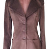 slim fitted long blazer in dark brown velvet cord