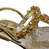 Goldene Capri-Ledersandalen mit Swarovski-Steinen VITTORIA