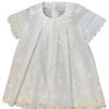 ASITA SAHABI white cotton dress for girls with yellow birds and pleats