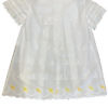 ASITA SAHABI white cotton dress for girls with yellow birds and pleats