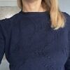 CINZIACALDI | marine blue thick sweater with round yarn pellets in a soft merino blend