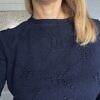 CINZIACALDI | Marineblauer dicker Pullover mit runden Garnpellets aus einer weichen Merinomischung