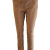 cigarette pants in beige cotton velvet