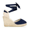 Dark blue Valencia espadrilles with ankle straps