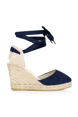 Dark blue Valencia espadrilles with ankle straps