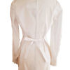 white slim fitted long blouse with a bow NELIA in pure cotton