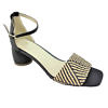 Black GIOVANNA GRAZZINI sandals in raffia and leather with 4 cm block heels