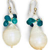 pendant earrings with pearls and green onyx ZANZIBAR