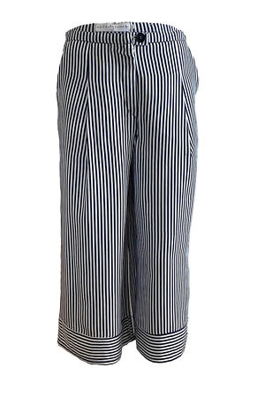 culottes with blue and white stripes in a silk-viscose-blend NATALIE