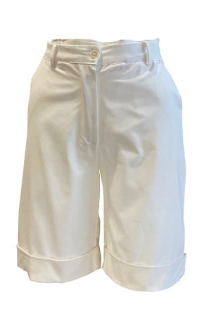 Ivory Bermuda shorts in cotton stretch CHIARA