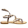 flat EDDICUOMO gladiator sandals in python printed leather