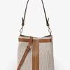 GIANNI NOTARO | medium sized brown leather and linen bag