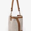 GIANNI NOTARO | medium sized brown leather and linen bag