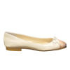 Bi-colored GIOVANNA GRAZZINI ballerinas in beige and ecru Nappa leather