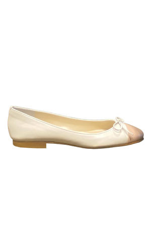 Bi-colored GIOVANNA GRAZZINI ballerinas in beige and ecru Nappa leather