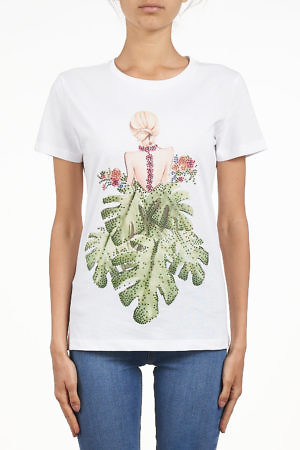 SETTEPUNTOZERO T-shirt | woman with leaves