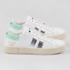 WOMSH Vegan and sustainable Sneakers VEGAN KINGSTON WHITE WATE in white and mint with a contrasting band in silver