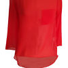 coral red silk chiffon and jersey top with 3/4 sleeves ANKE