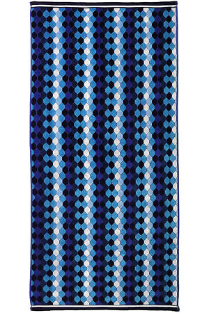 Beach towel 90x180 cm in Mosaic shades of Blue | Bath Towel | 100% Cotton Velour Terry | Easy Care