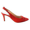 Orange red ELIZA DI VENEZIA slingback pumps in perforated suede leather