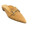 cognac colored MODA DI FAUSTO slipper with golden charm