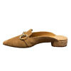 cognac colored MODA DI FAUSTO slipper with golden charm