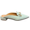 sea green colored MODA DI FAUSTO slipper with golden charm