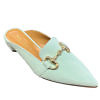 sea green colored MODA DI FAUSTO slipper with golden charm