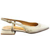 MODA DI FAUSTO flat slingback sandals in ivory and platinum nappa leather