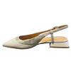 MODA DI FAUSTO flat slingback sandals in ivory and platinum nappa leather