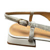 MODA DI FAUSTO flat slingback sandals in ivory and platinum nappa leather