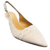 nude colored MODA DI FAUSTO slingback pumps in suede leather with chain pattern detail