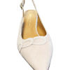 nude colored MODA DI FAUSTO slingback pumps in suede leather with chain pattern detail