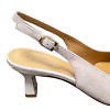 nude colored MODA DI FAUSTO slingback pumps in suede leather with chain pattern detail