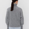 CAPPELLINI by PESERICO | sportive grey turtleneck sweater with jersey inserts