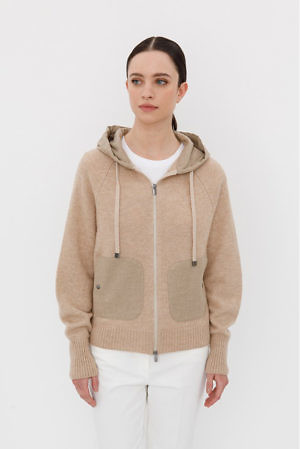 CAPPELLINI von PESERICO | beige Hoodie mit Taschen