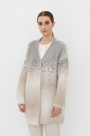 CAPPELINI by PESERICO | long cardigan in grey and beige