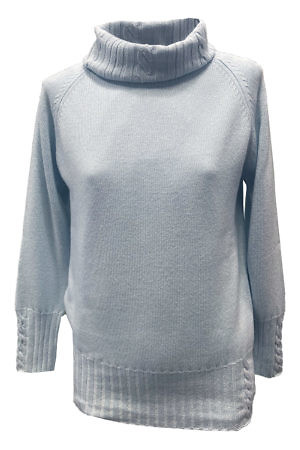 AVELLANA KASCHMIR | Babyblauer Rollkragenpullover aus einer Kaschmirmischung