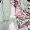 old pink cotton blouse with ruches and half sleeves in light dabbing batiste