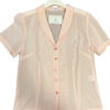 old pink cotton blouse with ruches and half sleeves in light dabbing batiste