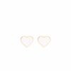 FRANCESCA BIANCHI | 24-karat gold-plated stop-gap earrings with white enamelled hearts | white heart stud earrings