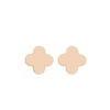 FRANCESCA BIANCHI | 24-karat gold-plated stop-gap earrings with beige enamelled four-leaf clovers | beige quaterfoil earrings