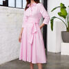 Marianna Déri | pink Shirt dress in midi length with tie belt| asitasahabi.com